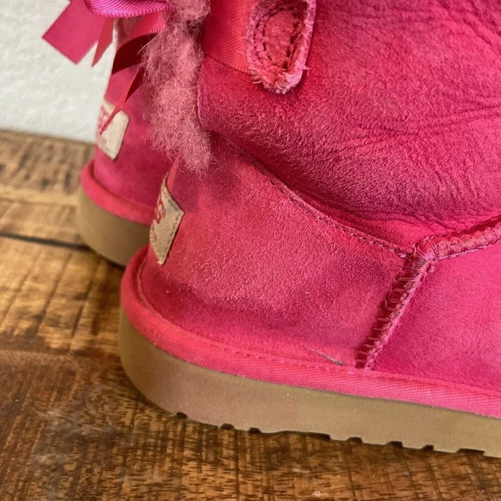 UGG Australia Kid's Bailey Bow II BOOTS Pink  SIZE US 3 Big Kids Girls